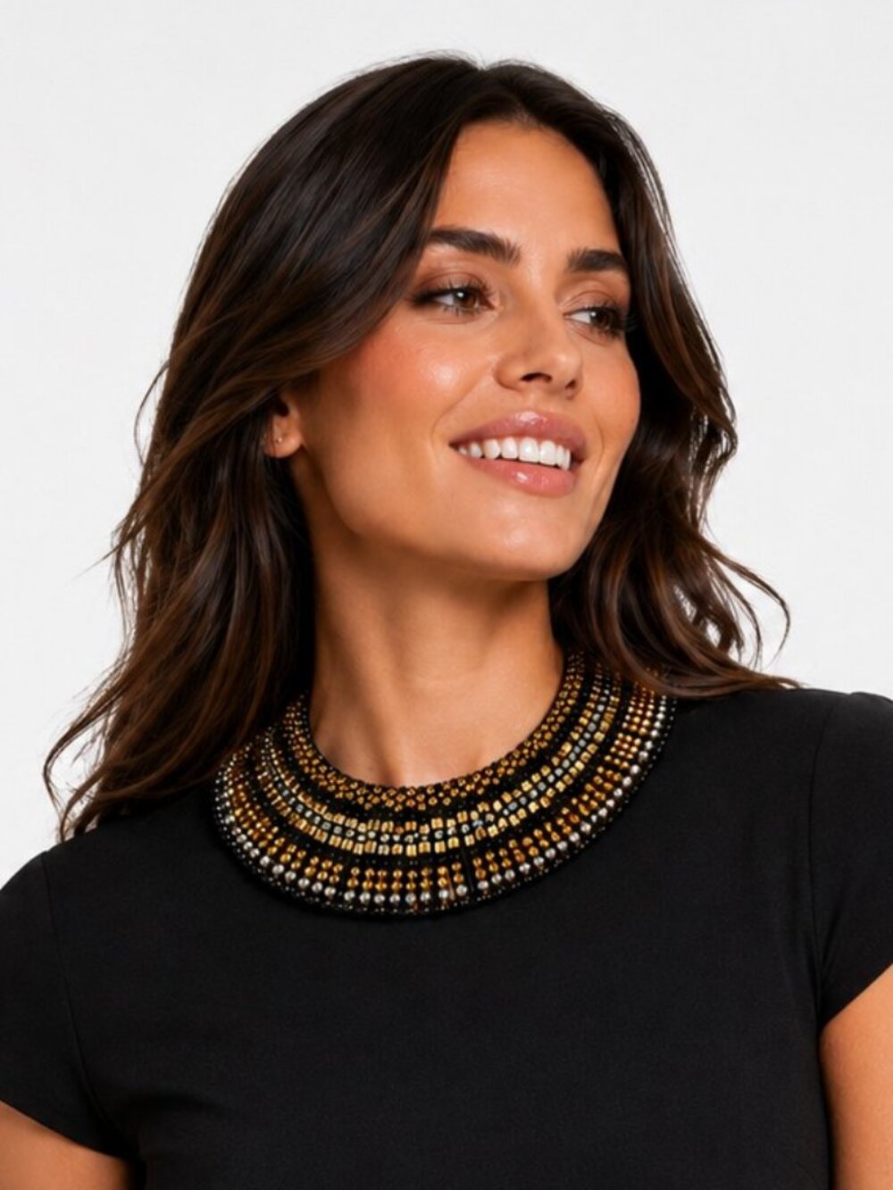 Nakamol Statement Collar Necklace Cleopatra Style Artisan Handmade